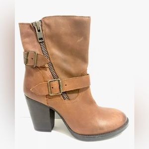 Women's STEVE MADDEN YARA 228795 brown leather mid calf boots sz 9.5